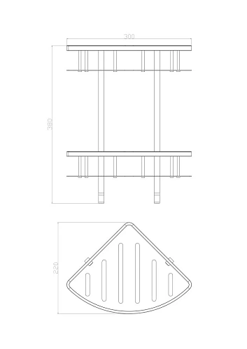 Полка Wonzon & Woghand 2-х ярусная, угловая, хром (WW-4142) Полка Wonzon & Woghand 2-х ярусная, угловая, хром (WW-4142)