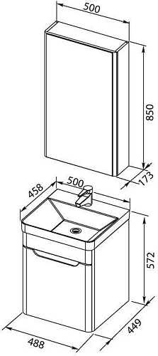Комплект мебели Aquanet София 50 белый 00203648 Комплект мебели Aquanet София 50 белый 00203648