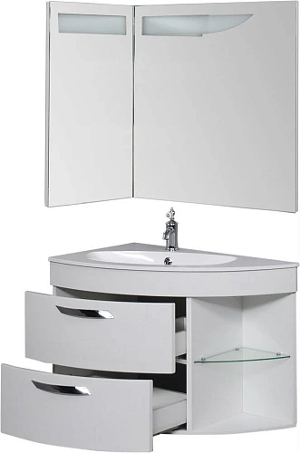 Тумба под раковину De Aqua Трио 90 Люкс L белая 00197201 Тумба под раковину De Aqua Трио 90 Люкс L белая 00197201