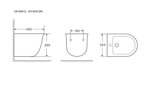 Биде подвесное GROSSMAN GR-B4412M белое матовое 485x345x365 Биде подвесное GROSSMAN GR-B4412M белое матовое 485x345x365