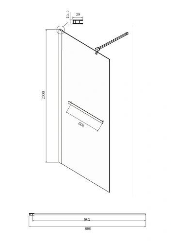 Душевая перегородка Ambassador Walk-in 15031136 (900x2000) Душевая перегородка Ambassador Walk-in 15031136 (900x2000)