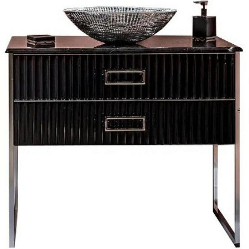 Тумба под раковину Armadi Art Monaco 100см черная глянец + хром под раковину чашу 867-100-BCR Тумба под раковину Armadi Art Monaco 100см черная глянец + хром под раковину чашу 867-100-BCR