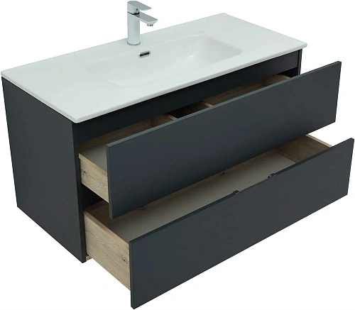 Тумба под раковину Aquanet Алвита New 100 2 ящика, антрацит 00277519 Тумба под раковину Aquanet Алвита New 100 2 ящика, антрацит 00277519