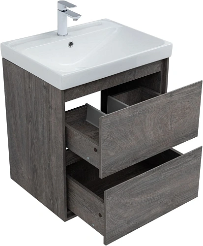 Тумба под раковину Aquanet Милан 60 дуб рошелье 00336372 подвесная Тумба под раковину Aquanet Милан 60 дуб рошелье 00336372 подвесная