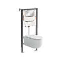 Картинка анонса товара «комплект унитаза ceramica nova ulma rimless cn4006_121002ch с инсталляцией balance и клавишей смыва square, хром»