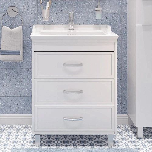 Тумба с раковиной STWORKI Хальмстад 65 белая 490446 Тумба с раковиной STWORKI Хальмстад 65 белая 490446