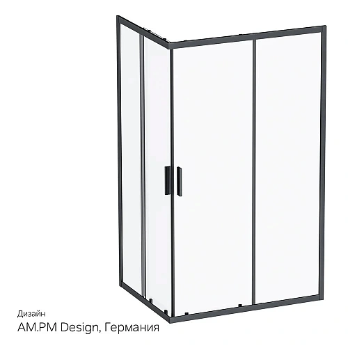 Душевой уголок AM.PM Gem S W93G-404-120290-BT S Twin Slide 120x90, профиль черный матовый, стекло прозрачное Душевой уголок AM.PM Gem S W93G-404-120290-BT S Twin Slide 120x90, профиль черный матовый, стекло прозрачное