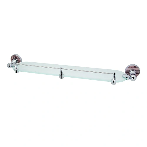 Полка WasserKRAFT Regen K-6944 стеклянная с бортиком хром Полка WasserKRAFT Regen K-6944 стеклянная с бортиком хром