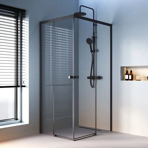 Душевой уголок AM.PM X-Joy W94G-403-10080-BТ Slide 100х80, черный, стекло прозрачное Душевой уголок AM.PM X-Joy W94G-403-10080-BТ Slide 100х80, черный, стекло прозрачное