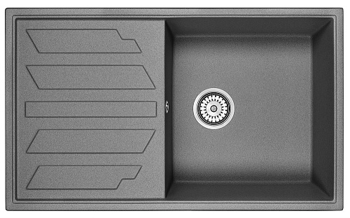 Кухонная мойка Granula 8601, ГРАФИТ (ЧЁРНО-СЕРЫЙ), кварц 860х500 Кухонная мойка Granula 8601, ГРАФИТ (ЧЁРНО-СЕРЫЙ), кварц 860х500