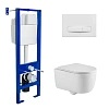 Комплект инсталляции BERGES ATOM 410 с клавишей смыва Atom Line белая, унитазом Tornas и сиденьем Tornas Slim SO, микролифт, быстросъём 043328