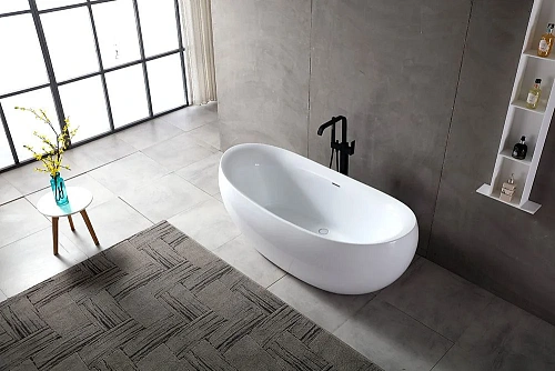 Ванна отдельностоящая ABBER AB9236 170x80 универсальная, белая акриловая Ванна отдельностоящая ABBER AB9236 170x80 универсальная, белая акриловая