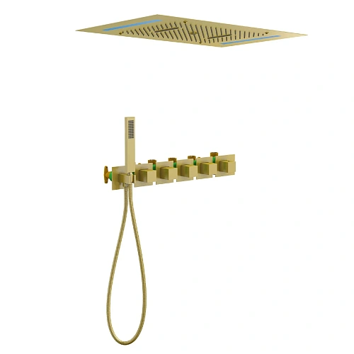 Душевая система Timo Petruma SX-5229/17SM встраиваемая с термостатом золото матовое Душевая система Timo Petruma SX-5229/17SM встраиваемая с термостатом золото матовое
