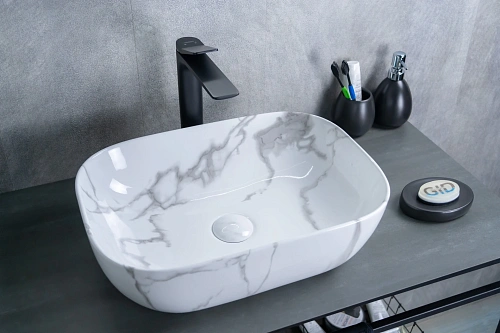 Раковина Gid Mnc333C 54469 накладная под камень глянцевая 46x32.5x13.5 Раковина Gid Mnc333C 54469 накладная под камень глянцевая 46x32.5x13.5