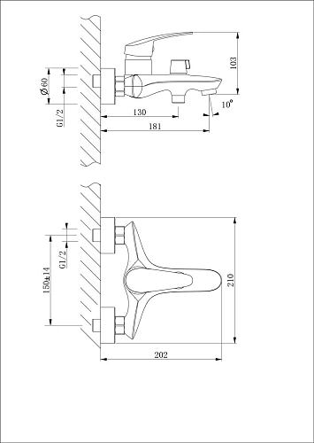 Смеситель для ванны Lemark Linara LM0414C, хром Смеситель для ванны Lemark Linara LM0414C, хром