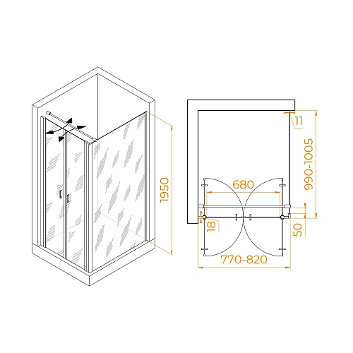Душевой уголок RGW PA-144B (PA-104B+Z-050-2B+O-104B) 800x1000 мм 060814480-014 черный Easy Clean Душевой уголок RGW PA-144B (PA-104B+Z-050-2B+O-104B) 800x1000 мм 060814480-014 черный Easy Clean