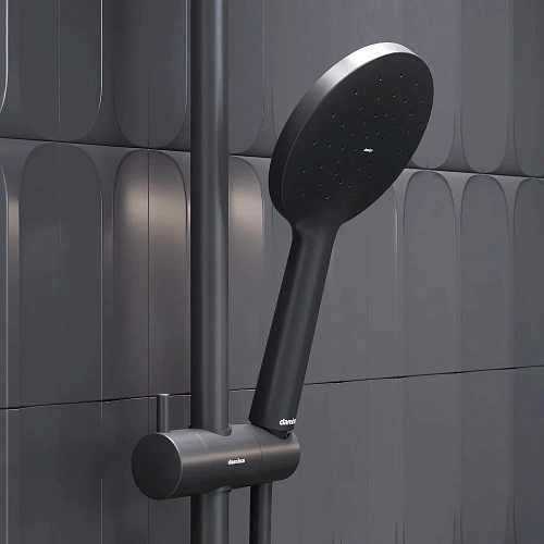 Душевая лейка Damixa Jupiter 977020300 круг 1 функция, черный Душевая лейка Damixa Jupiter 977020300 круг 1 функция, черный