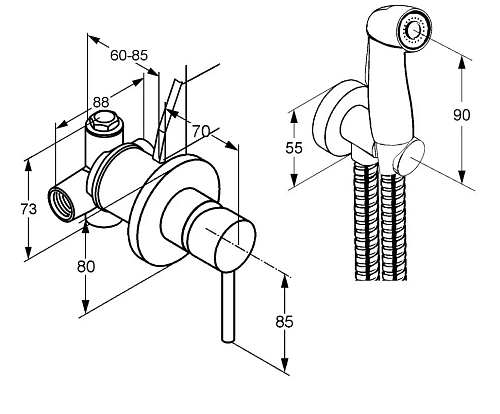 Гигиенический душ KLUDI Bozz 389990576, хром Гигиенический душ KLUDI Bozz 389990576, хром