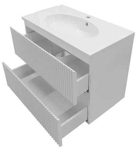 Тумба с раковиной Эстет Vegas Wave 105 ФР-00018146 900х450 подвесная 2 ящика Тумба с раковиной Эстет Vegas Wave 105 ФР-00018146 900х450 подвесная 2 ящика