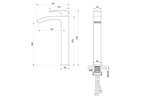 Смеситель для раковины Wonzon & Woghand брашированное золото (WW-88239009-BG) Смеситель для раковины Wonzon & Woghand брашированное золото (WW-88239009-BG)