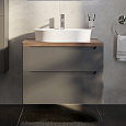Тумба с раковиной STWORKI Берген 80 серая с темной столешницей, Bocchi Slim Line 1600-001-0126 56817 568177 Тумба с раковиной STWORKI Берген 80 серая с темной столешницей, Bocchi Slim Line 1600-001-0126 56817 568177