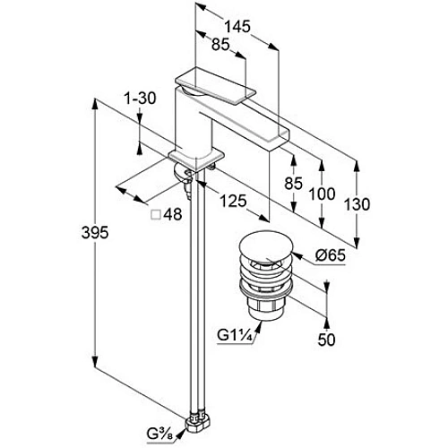 Смеситель для раковины Kludi DECUS 542660575 хром Смеситель для раковины Kludi DECUS 542660575 хром