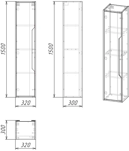 Шкаф-пенал GROSSMAN ЛАЙФ-32 см универсальный винтажное дерево темное/графит 303202 Шкаф-пенал GROSSMAN ЛАЙФ-32 см универсальный винтажное дерево темное/графит 303202