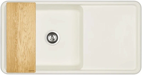 Кухонная мойка Aquaton Беллис 97 1A725132BS240 из литого мрамора, жемчуг Кухонная мойка Aquaton Беллис 97 1A725132BS240 из литого мрамора, жемчуг