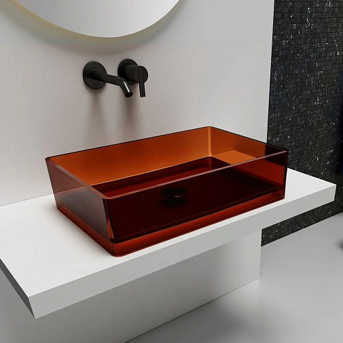 Раковина ABBER Kristall AT2803Opal прозрачная, накладная, коричневая Раковина ABBER Kristall AT2803Opal прозрачная, накладная, коричневая