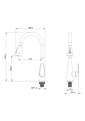 Смеситель для кухни Wonzon & Woghand с выдвижным изливом, белый матовый (WW-121E201B-MW) Смеситель для кухни Wonzon & Woghand с выдвижным изливом, белый матовый (WW-121E201B-MW)
