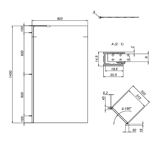 Шторка на ванну AM.PM Gem W90BS-080-140CT 80х140, фиксированная, хром, стекло прозрачное Шторка на ванну AM.PM Gem W90BS-080-140CT 80х140, фиксированная, хром, стекло прозрачное