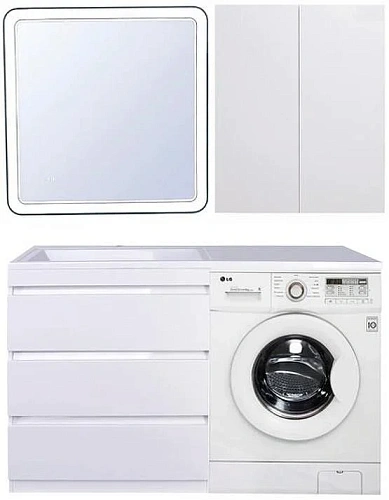 Тумба под раковину Style Line Даллас 150 3 ящика Люкс белая PLUS СС-00002305 Тумба под раковину Style Line Даллас 150 3 ящика Люкс белая PLUS СС-00002305