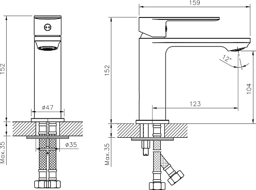 Смеситель для раковины Rush Fiji FI1835-11 хром Смеситель для раковины Rush Fiji FI1835-11 хром
