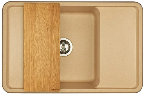 Кухонная мойка Aquaton Беллис 78 1A725032BS260 из литого мрамора, латте Кухонная мойка Aquaton Беллис 78 1A725032BS260 из литого мрамора, латте