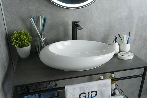 Раковина Gid N9050 51167 накладная белая 59x37x14 Раковина Gid N9050 51167 накладная белая 59x37x14