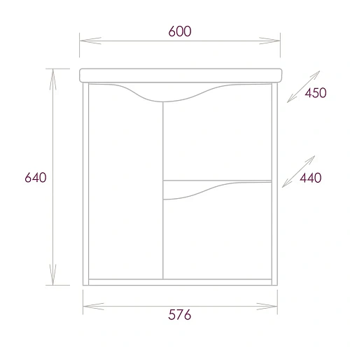 Тумба под раковину Onika БРЕНДОН 60.13 камень светлый 106138 Тумба под раковину Onika БРЕНДОН 60.13 камень светлый 106138