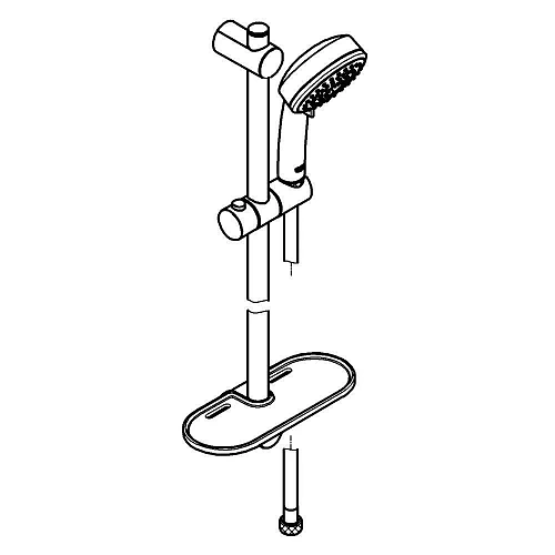 Душевой гарнитур GROHE QuickFix Vitalio Comfort 100 New III, 9,5 л/мин, 600 мм, с полочкой (26096000 Душевой гарнитур GROHE QuickFix Vitalio Comfort 100 New III, 9,5 л/мин, 600 мм, с полочкой (26096000