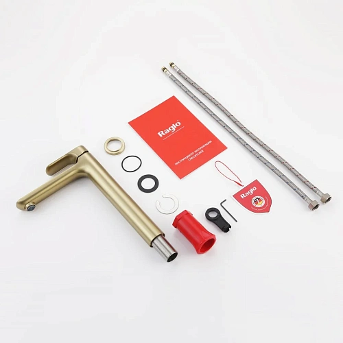 Смеситель для раковины Raglo R03.15.03, золотой сатин Смеситель для раковины Raglo R03.15.03, золотой сатин