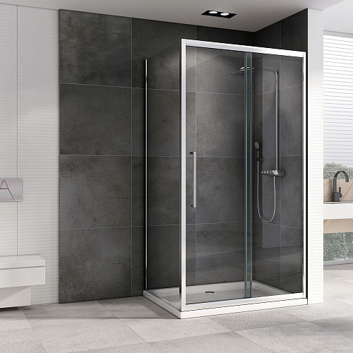 Душевой уголок ABBER Schwarzer Diamant AG30150H-S50 150x50 см универсальный, профиль хром, стекло прозрачное Душевой уголок ABBER Schwarzer Diamant AG30150H-S50 150x50 см универсальный, профиль хром, стекло прозрачное