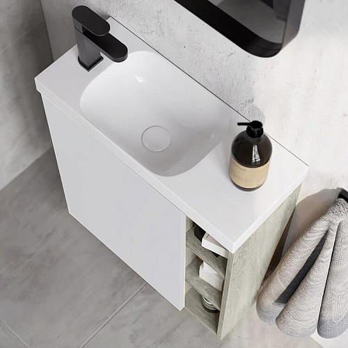 Корпус тумбы под раковину Aqwella Alba 60 L ALB0106LLS подвесной камень натуральный 600х700х250 мм Корпус тумбы под раковину Aqwella Alba 60 L ALB0106LLS подвесной камень натуральный 600х700х250 мм