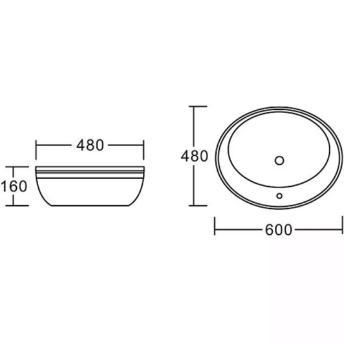 Раковина CeramaLux 3573 накладная, белый/хром Раковина CeramaLux 3573 накладная, белый/хром