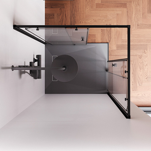 Душевой уголок AM.PM X-Joy W94G-403-100280-BT1K раздвижные двери 100x80 профиль черный матовый, стекло прозрачное Душевой уголок AM.PM X-Joy W94G-403-100280-BT1K раздвижные двери 100x80 профиль черный матовый, стекло прозрачное