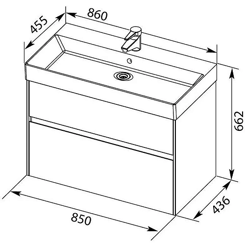 Тумба с раковиной Aquanet Бруклин 85 белый 00212598 Тумба с раковиной Aquanet Бруклин 85 белый 00212598