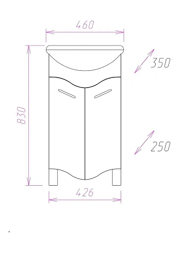 Тумба под раковину Onika ЛАЙН 45.11 104504 Тумба под раковину Onika ЛАЙН 45.11 104504