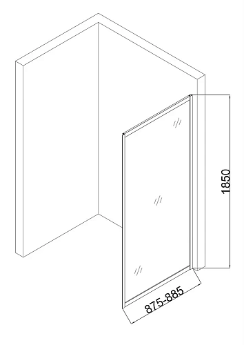 Боковая стенка Taliente 90x195см, прозрачное стекло 6мм, хром. профиль TA-09-1CP Боковая стенка Taliente 90x195см, прозрачное стекло 6мм, хром. профиль TA-09-1CP