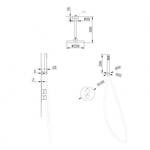 Душевая система ABBER Wasser Kreis AF8121G скрытого монтажа без излива, золото матовое Душевая система ABBER Wasser Kreis AF8121G скрытого монтажа без излива, золото матовое