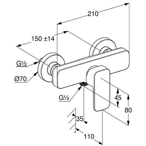 Смеситель для душа Kludi RENON 428310575 хром Смеситель для душа Kludi RENON 428310575 хром