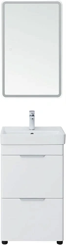 Тумба под раковину Aquanet Ирис new 50 белый глянец (2 ящика) 00310151 Тумба под раковину Aquanet Ирис new 50 белый глянец (2 ящика) 00310151