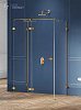Картинка анонса товара «душевой уголок new trendy avexa gold brushed l 120x100x200 exk-3097 брашированное золото»