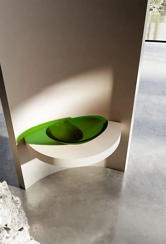 Раковина ABBER Kristall AT2808Emerald прозрачная, накладная, зеленая Раковина ABBER Kristall AT2808Emerald прозрачная, накладная, зеленая